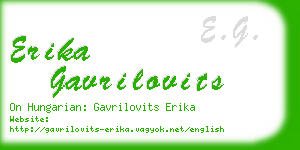 erika gavrilovits business card